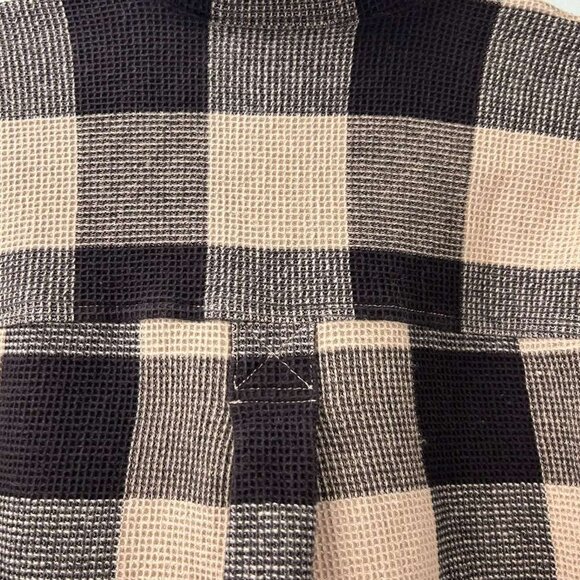 Madewell Women's Medium Waffle Half-Zip Popover Pink Plaid Long Sleeve Shirt - Picture 13 of 16